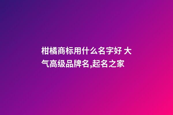 柑橘商标用什么名字好 大气高级品牌名,起名之家-第1张-商标起名-玄机派
